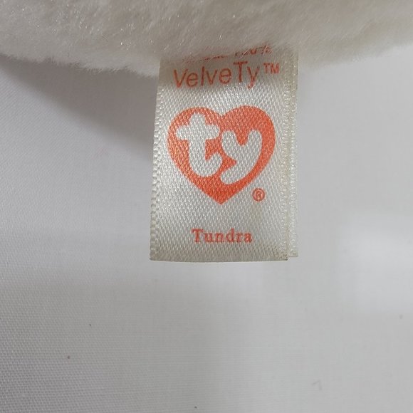 TY Beanie Baby 6" Tundra White Tiger Plush Stuffed Animal Toy with Tags Has Hole - Picture 10 of 11